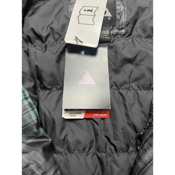 Vintage 2010 Nike Tartan Down Fill Puffer Jacket Women’s Size M‎ 377021-018 Rare - Picture 7 of 13